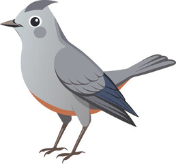 Fototapeta premium gray cat bird artwork victor illustration