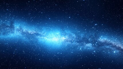 Obraz premium Celestial Reverie, an expansive view of the night sky adorned with twinkling stars, inviting contemplation and wonder under the serene embrace of the cosmos.