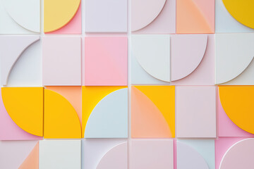 Fototapeta premium A colorful wall made of squares and triangles