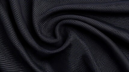 Fototapeta premium Dark woven cotton texture, close-up view of natural linen fabric, rich black tones, soft fibers, versatile background for design or textile applications, inviting tactile quality