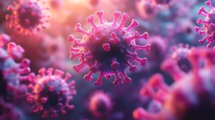 A close-up of a coronavirus particle, a microscopic organism responsible for the COVID-19 pandemic. 