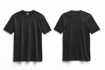 Black Tshirt Mockup Front and Back Isolated created with Generative AI