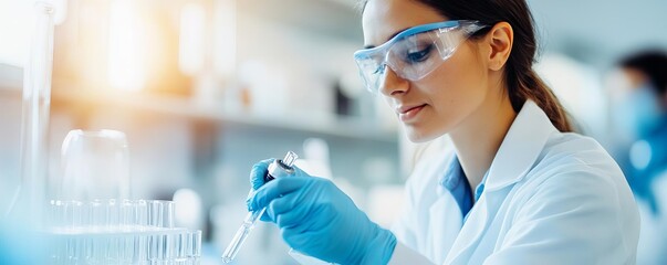 Fototapeta premium Scientists working on bio-inspired materials for aerospace applications, innovative biomaterials, space technology