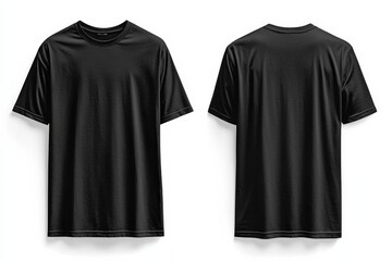 Black Tshirt Mockup Front and Back Isolated created with Generative AI
