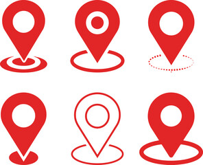 Set of Location pin icon collection. Map marker pointer icon set. Location mark icons. Pin vector icons, isolated. Vector illustration