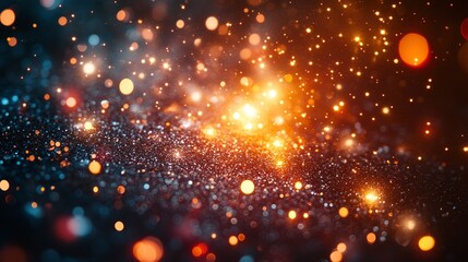 Fototapeta premium Abstract Glitter Background with Warm and Cool Lights