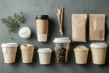 Eco-friendly coffee cups, biodegradable packaging, sustainable coffee packaging, reusable cups, compostable containers, zero-waste lifestyle, eco-conscious products, sustainable coffee shop supplies