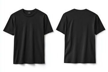 Black Tshirt Mockup Front and Back Isolated created with Generative AI