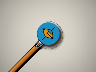Pencil and speech bubble, shown in a line icon.