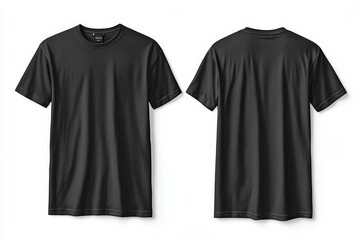 Black Tshirt Mockup Front and Back Isolated created with Generative AI
