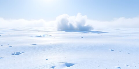 3D Artwork of an Icy Plain Engulfed by a Violent Snowstorm