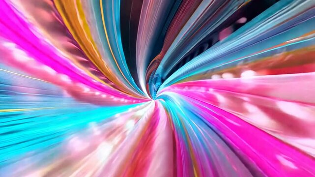 Fly at hyperspeed through an abstract vortex wormhole with multicolored streaks.