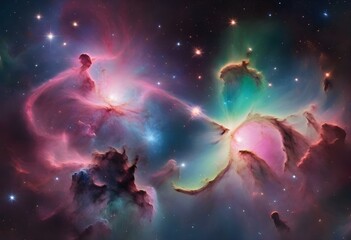Fototapeta premium Night Sky Nebula Stunning Galaxy Cloud and Stars in the Universe Astronomy Wallpaper