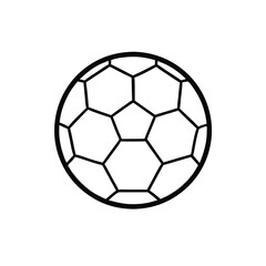 Fototapeta premium soccer ball icon vector silhouette, black color silhouette, isolated white background 