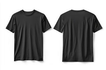 Black Tshirt Mockup Front and Back Isolated created with Generative AI