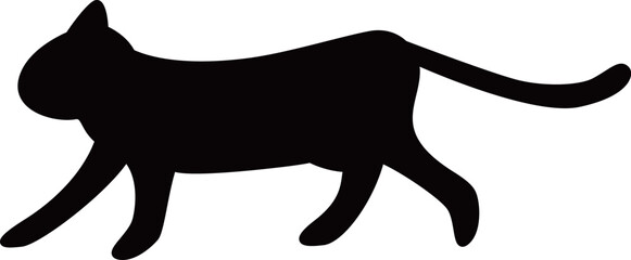 歩くネコのシルエット