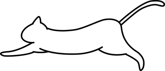 走るネコのシルエット