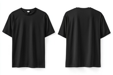 Black Tshirt Mockup Front and Back Isolated created with Generative AI