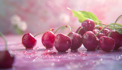 Freshness and sweetness of ripe cherry, a healthy summer snack generated