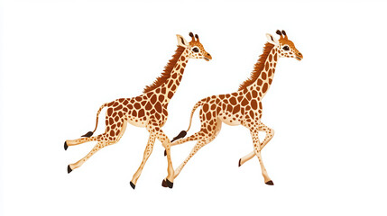 Obraz premium giraffe animal wildlife cartoon nature illustration cute fun zoo africa baby giraffe playful giraffe animal cartoon running giraffe character design funny animals 