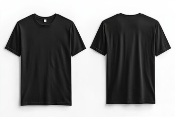 Black Tshirt Mockup Front and Back Isolated created with Generative AI