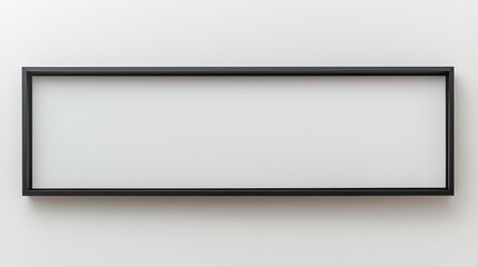 Black Frame on a White Wall A Simple Minimalist Composition with a Blank Canvas 146 characters