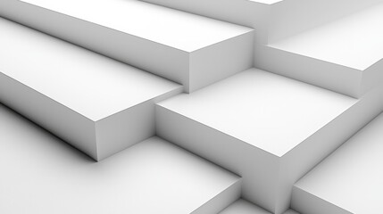 Abstract White Geometric Structure LowAngle Perspective Intersecting Planes Minimalist Design Architectural Concept