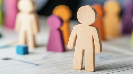 A wooden figure stands out from a group of others, representing the importance of understanding and targeting specific customer segments for effective marketing and business growth.