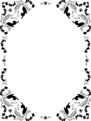 ネコのバロック風オーナメントフレーム