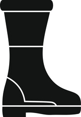 Simple vector icon of a rubber boot, symbolizing safety and protection for various professions