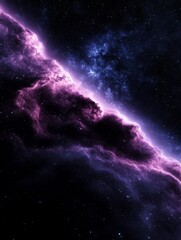 Obraz premium A deep space gradient background fading from dark blue to rich purple with subtle starlike speckles evoking the vastness of outer space and a sense of mystery