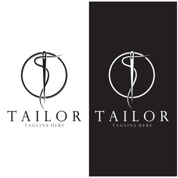 tailor logo icon illustration template combination of buttons for clothes, thread and sewing machine, for clothing product design, convection companies, fashion in vector form