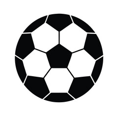 Fototapeta premium soccer ball icon vector silhouette, black color silhouette, isolated white background