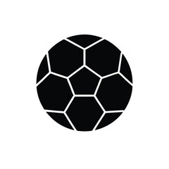 Naklejka premium soccer ball icon vector silhouette, black color silhouette, isolated white background
