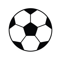 Fototapeta premium soccer ball icon vector silhouette, black color silhouette, isolated white background