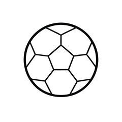 Fototapeta premium soccer ball icon vector silhouette, black color silhouette, isolated white background
