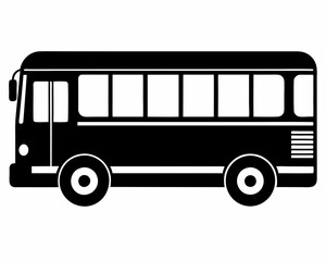 City bus vehicle side view icon and vector illustration