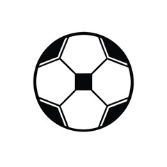 Fototapeta premium soccer ball icon vector silhouette, black color silhouette, isolated white background