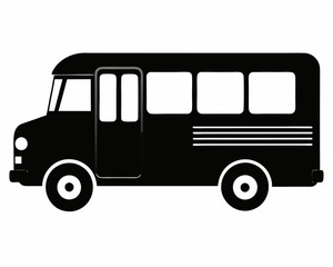 City bus vehicle side view icon and vector illustration