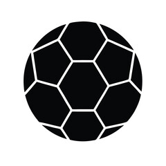 Fototapeta premium soccer ball icon vector silhouette, black color silhouette, isolated white background