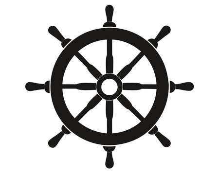 recommend clip art: Steering wheel icon. ship steering silhouette vector illustration 