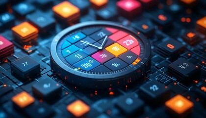 Personal Time Management Dashboard, interactive dashboard displaying a user’s daily schedule,