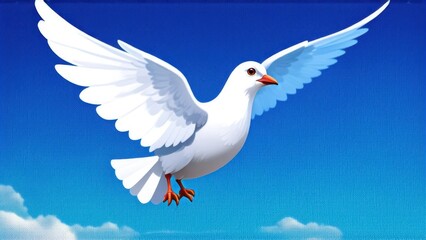 Obraz premium white dove with wings spread