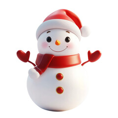 Christmas snowman isolated on white background. Generative AI