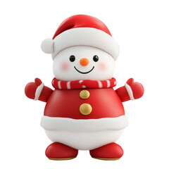 Christmas snowman isolated on white background. Generative AI