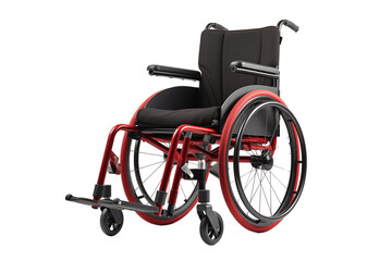 Wheelchair on transparent background. Png cut out image. Old age related topics. Disabled person. Disability related topic. Nursing home. Image for graphic designer. Image for flyers. 