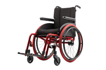 Wheelchair on transparent background. Png cut out image. Old age related topics. Disabled person. Disability related topic. Nursing home. Image for graphic designer. Image for flyers. 