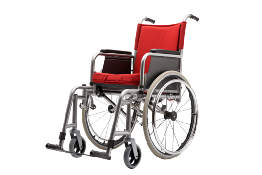 Wheelchair on transparent background. Png cut out image. Old age related topics. Disabled person. Disability related topic. Nursing home. Image for graphic designer. Image for flyers. 