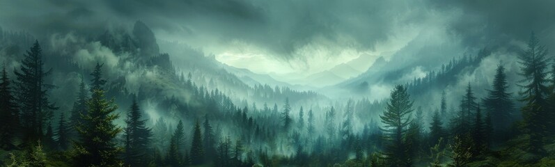 Picture of a mountain scene with a forest