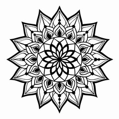 Line Art Mandala Vector Illustration